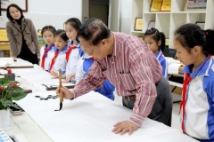 增强学生文化  深圳市福田区举办书画名家进校园活动